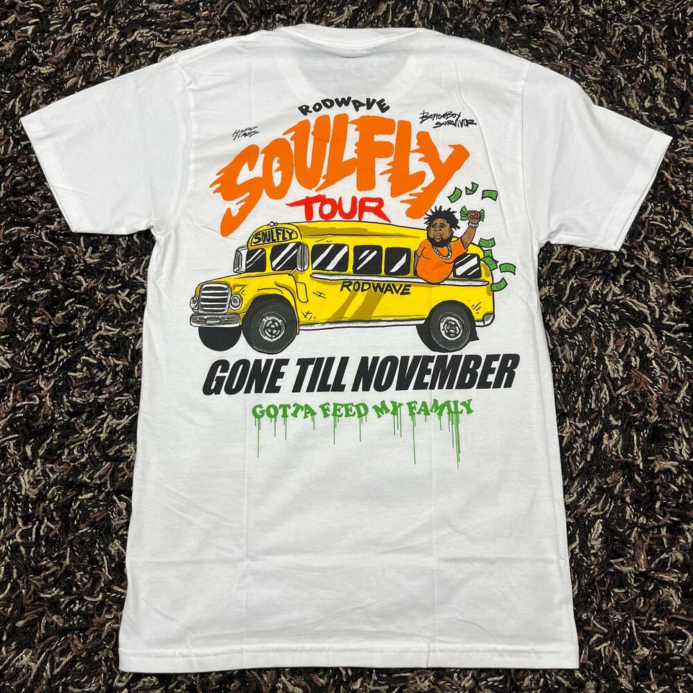 Rod Wave Soul Fly Gone Till November White‎ Tee T Shirt Mens Sz S New